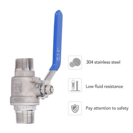 Ball Valve Stainless Steel 304 NPT 3/4 Inch 2 Male Thread Manual Drive Cut Sanitary Fittings Ball Valve with Full Flow