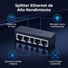 Acoplador RJ45 de 1 a 4, Divisor Ethernet Gigabit de