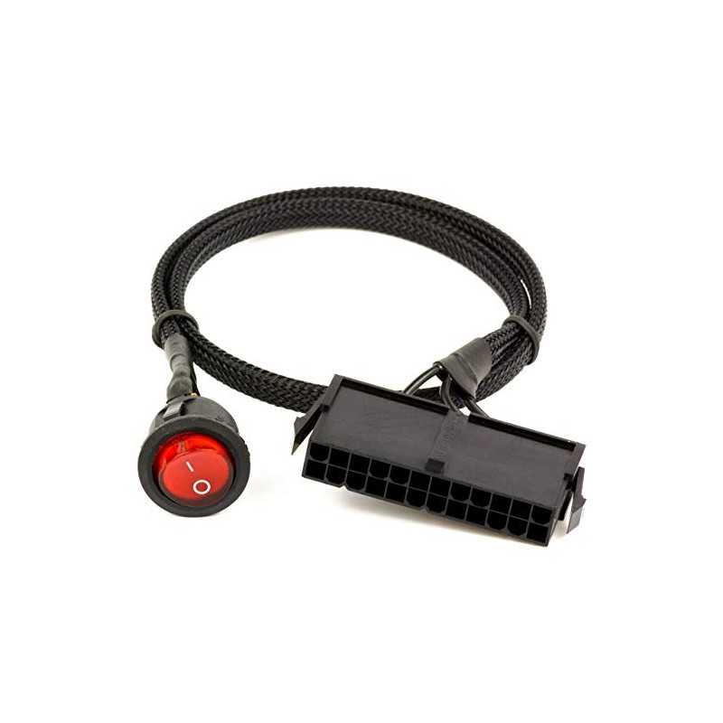 24 Pin ATX Red LED Power On/Off Switch Jumper Bridge