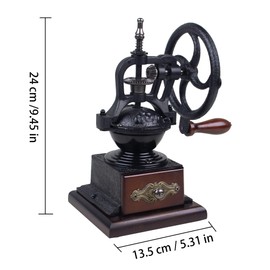 XINQUILIFY Manual Burr Coffee Grinder,Home Vintage Style Wooden Hand Crank Coffee Maker Grinder