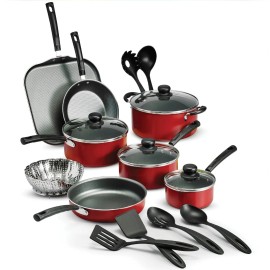 Unbranded Tramontina Primaware 18 Piece Non-stick Cookware Set, Red