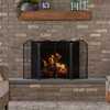 UniFlame Black 4-Fold 25-Inch Fireplace Screen