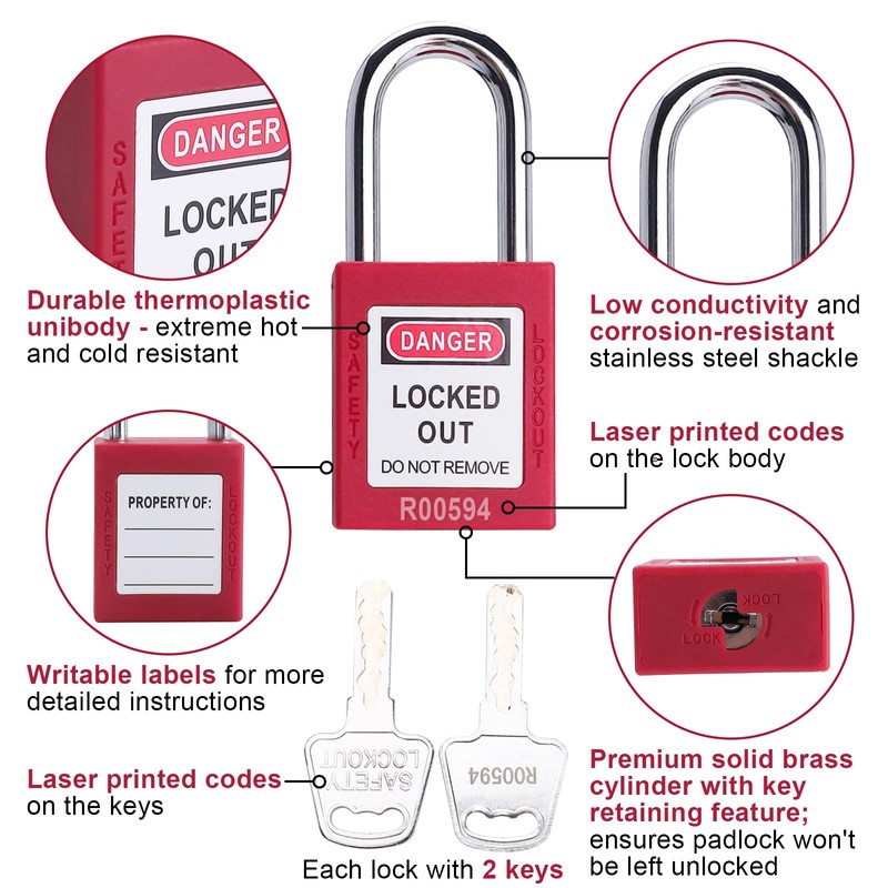 Patioer Circuit Breaker Lockout Kit with Loto Lock, Lockout Tagout