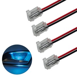 OUMICCARD Car Door Handle Light ICE Blue Door Handle LED Light 12V Ambient Light Storage Box Decorative Light Cylindrical Top Transparent Shell Universal Small Car Ship Use (4PCS)
