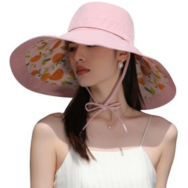 HUAMULAN Wide Brim Women Sun Hat Summer Beach Bucket Fishing Hats Reversible Packable UV Protection for Hiking Garden Travel