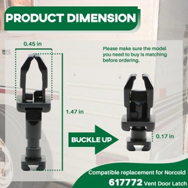 Terixe Terixe 4 Pack RV Refrigerator Vent Clips for Norcold 617772 Replacement, Quarter Turn Panel Fastener for Camper Fridge Vent, Perfect Refrigerator Parts & RV Vent Latch for Norcold (Black)