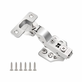 6 Pack Inset Soft Close Cabinet Hinges 105° Frameless 3 Way Adjustable Kitchen Cabinet Door Hinges with Screws