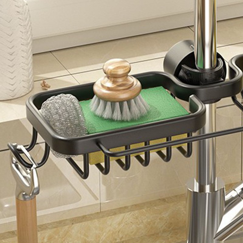 Faucet Drying Basket Aluminum Versatile Rustproof Sink Storage Holder Sponge