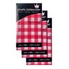 ROYAL7 3 Pack Red Gingham Checkered, Rectangle Disposable Plastic Tablecloth