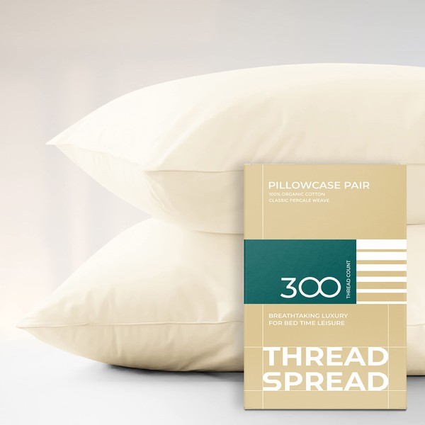 THREAD SPREAD 100% Organic Cotton Pillowcases - Soft and Crisp,