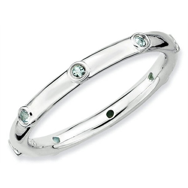 Stackable Expressions Sterling Silver Aquamarine Stackable Ring Size 5