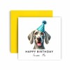 Huxters Birthday Card from the Dog – Weimaraner - Happy