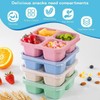5 Pack Bento Lunch Boxes, 4 Compartment Containers, Divided Snack