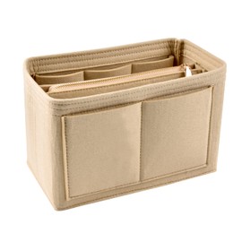 WUUDWALK Handbag Organiser Felt Bag Organiser for Women Handbag, Removable Zip, Purse Insert Organiser Bag, Cosmetic Storage Bag, Bag in Bag, Liner Pouch