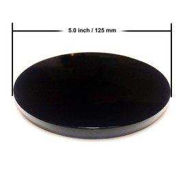 Polar Jade Black Obsidian Mirror for Scrying and Insights, Real Obsidian Crystal Looking Glass, Divination & Fortune Telling Display, 125mm (5.0") Diameter