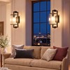 ZUIMEITIANS Modern Black Glass Wall Sconce with Super Clear Tempered