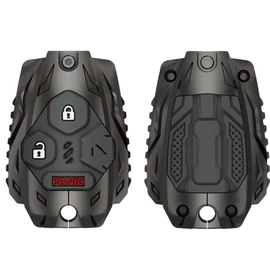 No Cutting Required - Upgraded Heavy Key Fob Cover Case for Honda Zinc Alloy Key Fob Shell for Honda Accord/Civic/CR-V/Fit/Odyssey/Pilot/Ridgeline/CR-Z (3 Button Black)