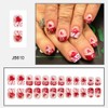 Valentines Press on Nails Short Square Fake Nails with Heart