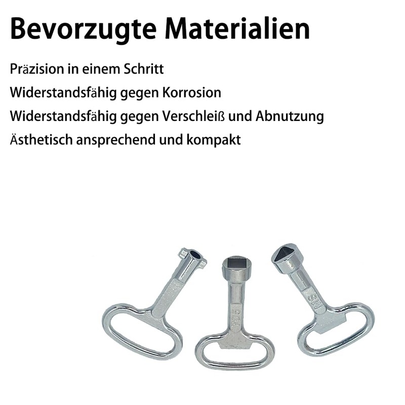 Set of 3 corner keys, bleed keys, heating key, heating