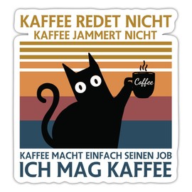 Spreadshirt Coffee Talking Not Cat Sticker 10 x 10 cm Matt White