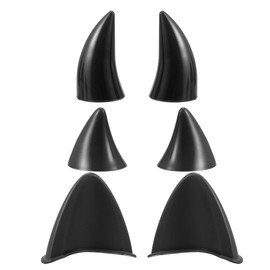 X AUTOHAUX 1 Set Motorcycle Cat Ears Style Helmet Devil Horn Decoration Black