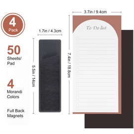 4 Pack Magnetic To Do List for Refrigerator with Pen Holder, Totally 200 Sheets Magnetic Fridge Notepad Magnetic Shopping List Pad for Fridge(Morandi Design)