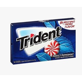 Trident Peppermint Chewing Gum 14 sticks 6 Packs Free Shipping