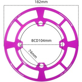 104 - Protector de plato de aleación de aluminio para bielas 32T 34T 36T MTB Protector de disco de un solo anillo protector de cadena ligera para bicicleta (rosa-38T-42T)