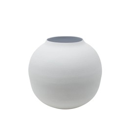 LaLe Living Soyah Iron Vase in Black and White, Diameter 14.5 x 13.5 cm, Matte Surface as Decorative Table Decoration, Flower Vase in the Living Room, Office and Dining Room