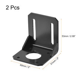 sourcing map Motor Bracket Motor Mounting Holder 53x50x51mm Black for 42mm NEMA 17 Stepper Motor with Screws 2 Set