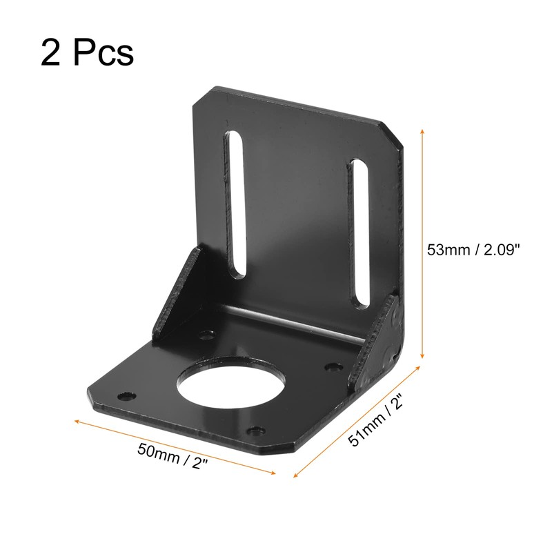 sourcing map Motor Bracket Motor Mounting Holder 53x50x51mm Black for