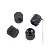 SHOWERORO 4 Pcs Black Aluminum Alloy Volume Tone Control Knobs