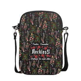 UJIMS Powerless Inspired Gifts Reckless Book Lover Crossbody Bag Special Edition Lover Gift fcor Book Nerds (RecklessCbag)