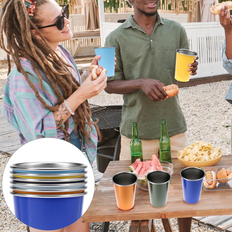 QWORK Pint Cup 17.6 oz 304 Stainless Steel Cups -