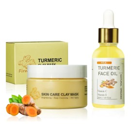 Kit De Mascarilla Y Suero De Arcilla De Cúrcuma Para El Cuid