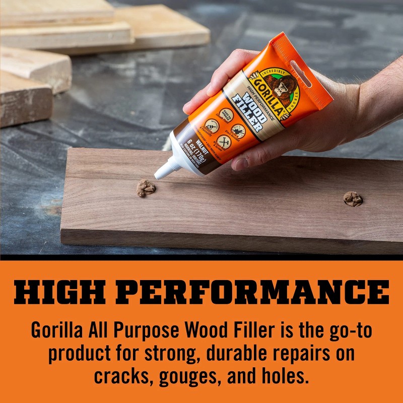 Gorilla Wood Filler 2 Pack Walnut All Purpose Water Resistant