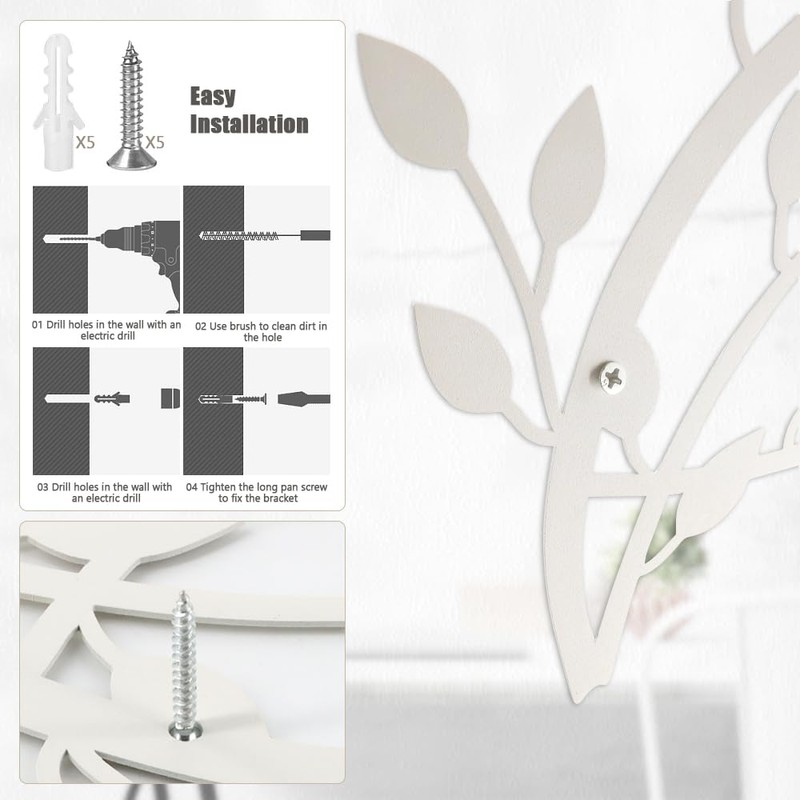 Meltset Metal Tree Leaf Wall Decor, Vine Olive Leaf Branch