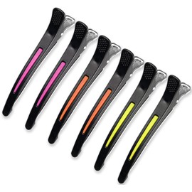 YUNAI 6PCS Hair Sectioning Clips Women, Colorful Crocodile Salon and Home Hair Slides for Styling, Black