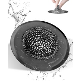 Black Sink Strainer, Reversible Mesh Sink Strainer with 304 Stainless Steel, Wokdada Revolutionary Anti-Rust Kitchen Sink Drain Strainer Food Catcher for Garbage Disposal Without Clogging