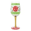 Enesco Lolita Christmas in Full Cheer Hand-Painted Artisan Wine Glass,