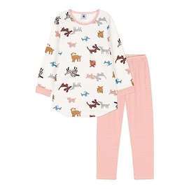 Petit Bateau Girls Nightgowns and Leggings, White marshmallow / multi-coloured