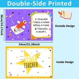 Giant Thank You Cards For Teacher with Envelope Thank You Teacher Appreciation Week Large Appreciation Card Jumbo Teachers Greeting Card Happy Teachers Day Week Gifts From Class Unique Gifts 14X21In