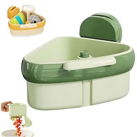 Corner Sink Strainer,Sink Strainer Basket,2026 New Upgraded Suction Cup Press Sink Drainer Basket,Food Drainer for Sink,Practical Corner Kitchen Sink，Sink Ccorner Strainer Helper (Green)