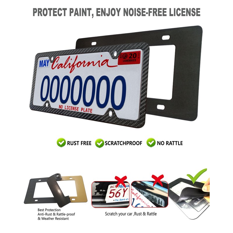 Aootf Carbon Fiber License Plate Frame- 100% Real Carbon Cloth