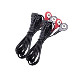 Pad Cables for TechCare Plus 24 and Touch X Tens Units (2.35mm Shielded Replacement Electrode Wires) (Black)