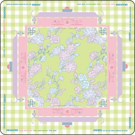 Mahjong Mat Velvet Anti Slip Waterproof Quiet Surface Foldable Square Table Cover for American Mahjong FamilySize: 800*800mm, Color: yellow and pink