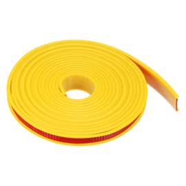 HARFINGTON U-Shape Edge Banding 5/8" x 19.7ft (16mm x 6M) Self Adhesive TPE Flexible Veneer Tape Soft Edge Strip Protector for Furniture Cabinet Table Protection Repair, Yellow