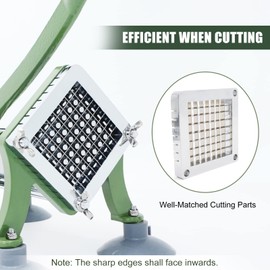French Fry Cutter Commercial Grade Potato Slicer with Suction Feet 3/8 Inch Stainless Steel Blade, Green