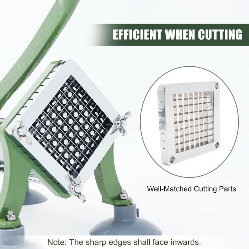 French Fry Cutter Commercial Grade Potato Slicer with Suction Feet