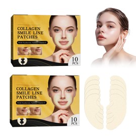 Collagen Patches Anti-Wrinkle Face Patches for Laughter Wrinkles Collagen Smudge Wrinkle Plasters, Moisturising Anti-Wrinkle Face Strips, Face Tightening Bands for Smoothing Laughter Lines